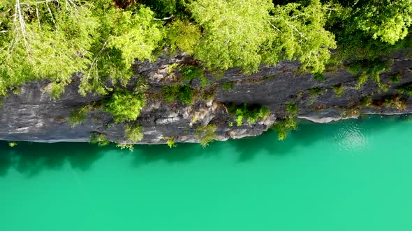 Aerial View of Flooded Quarry and Dive Site