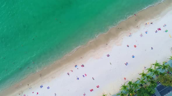 High quality footage.Beautiful sea beach amazing waves Foaming and Splashing on the beach sand