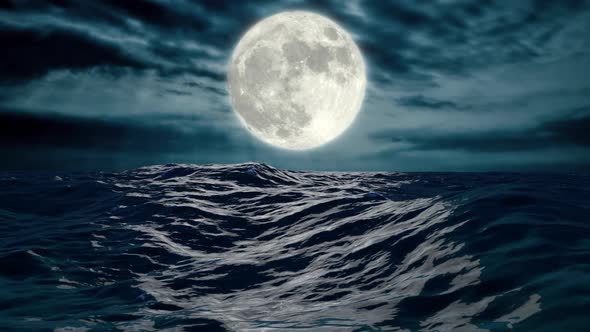 Ocean and Full Moon