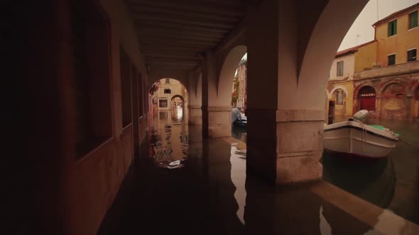 Little Venice Chioggia with flooded streets