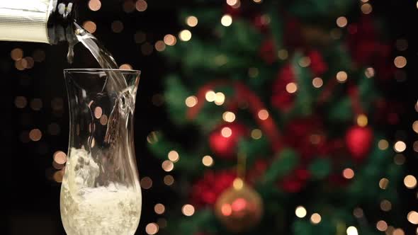 Pouring Champagne for Christmas