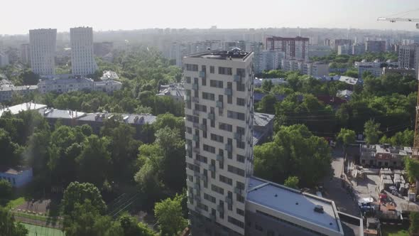 Aerial View of Apartment Building. Development Infrastructure City for Big Population, Modern