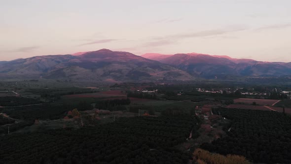 Valley Sunset on The Hermon Mountain North of Israel