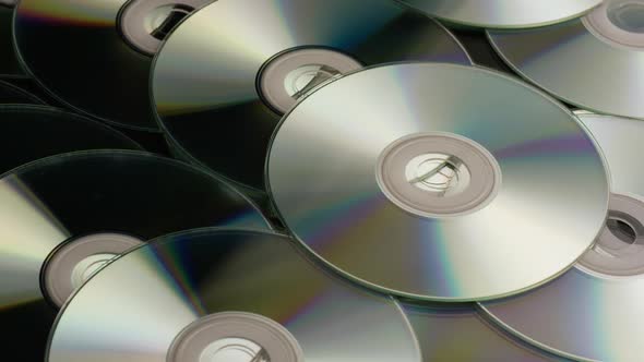 Rotating shot of compact discs - CDs 044