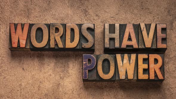 Words have power, communication concept - stop motion animation