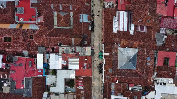 Traditional San Cristobal De Las Casas Aerial Drone Mexico Colourful Houses View