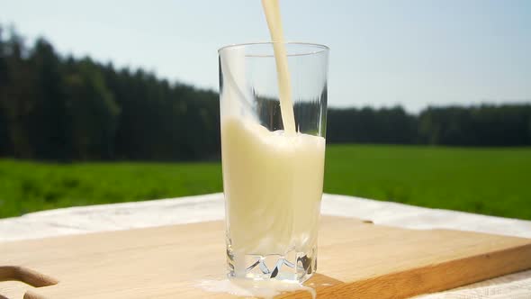 Pouring Milk Into a Glass