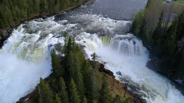 Ristafallet Waterfall in the Western Part of Jamtland