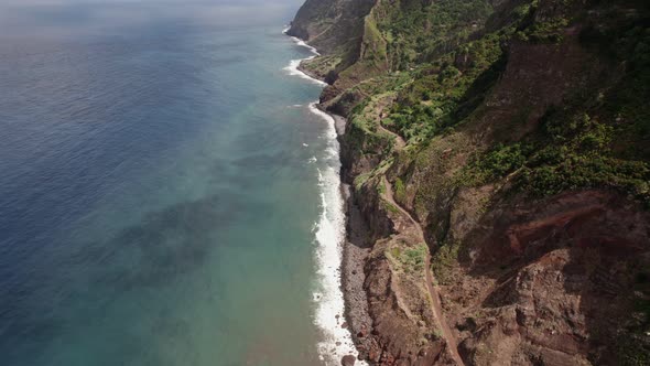 Road Repair After Landslide on Madeira Island