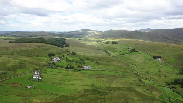 Aerial View of the Hills By Glenties in Donegal - Ireland.