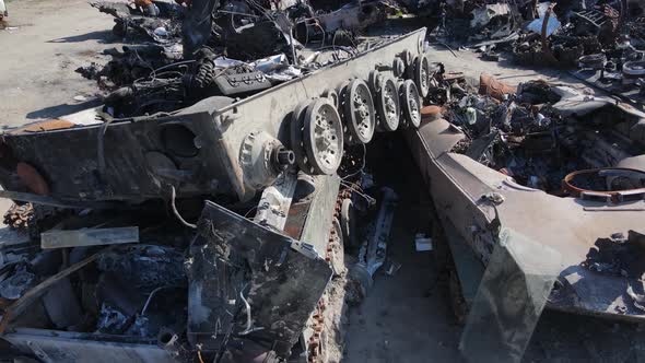 War in Ukraine  Destroyed Military Hardware in Bucha