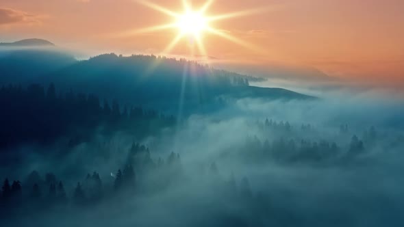 Nature Magic Fog Morning Fantasy Abstract Sky Clouds Mountains Aerial