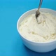 Cream cheese with spoon, extreme close up - VideoHive Item for Sale