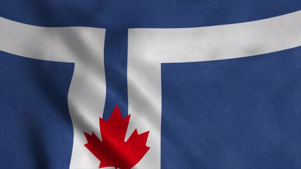 Flag of Toronto Waving in Wind