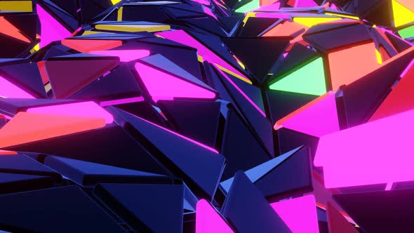 Vj Loop Floating Waves Of Neon Lights 003