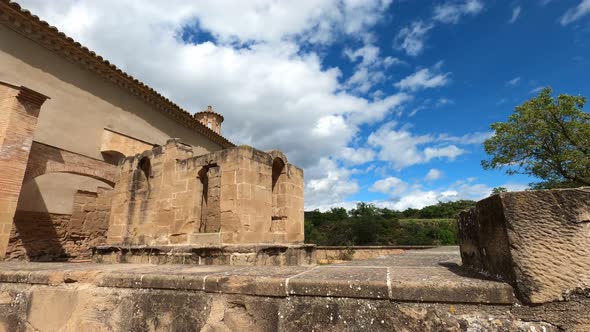 Clouds Over Santa Maria de Dulcis Church in Spain