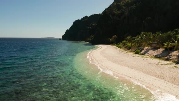 Seascape with Tropical Beach and Sea