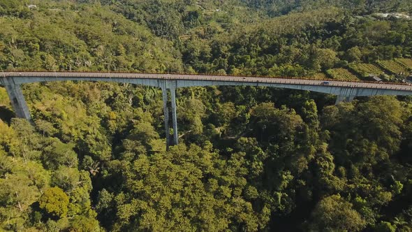 Bridge Over Mountain Canyon in the Jungle