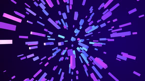 Abstract 3D colorful geometric cube star explosion animation