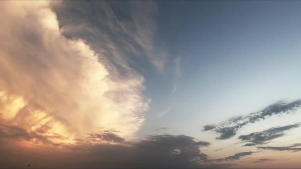 Colorful Dramatic Sky with Clouds at Sunset