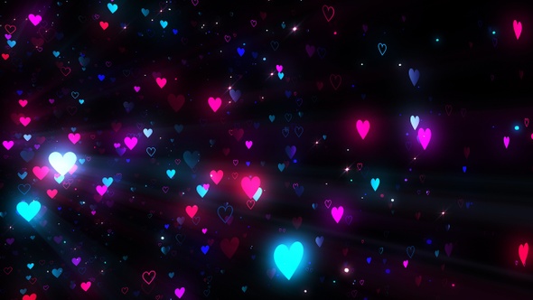 4k Glowing Hearts