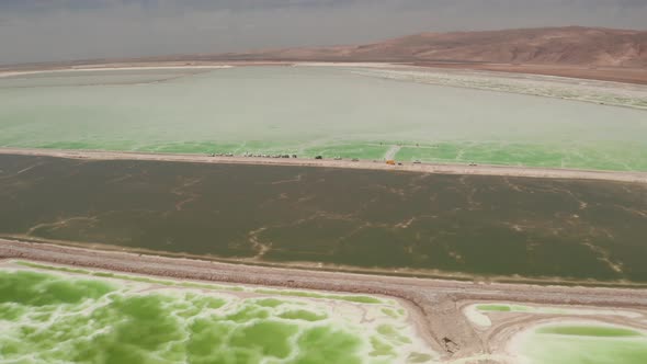 The green saline lake, natural lake background.