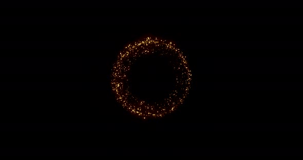 Shining sparkles creating a circle