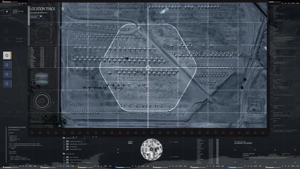 Surveillance Tracking Military Air Base Location Focusing On Rows Of Airplanes alt