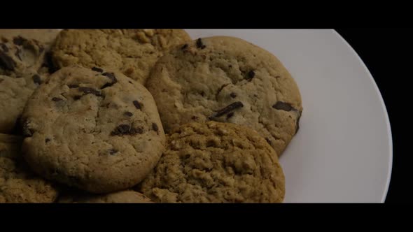 Cinematic, Rotating Shot of Cookies on a Plate - COOKIES 075