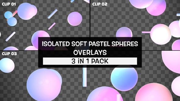 Isolated Soft Pastel Spheres Overlays Pack