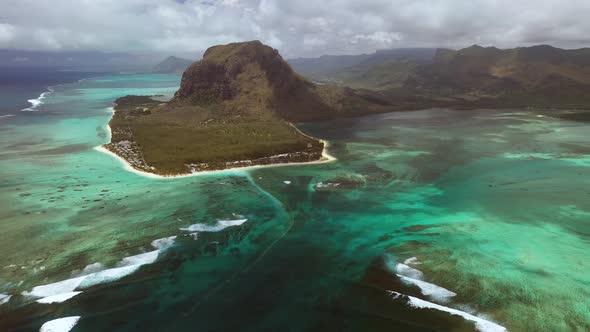 Top View of the Le MORNE Peninsula on the Island of Mauritius