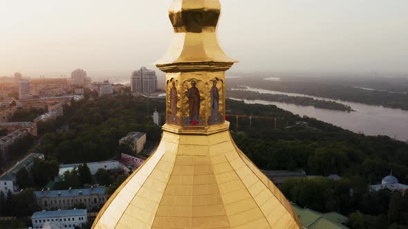 Magical Aerial View of the Kiev Pechersk Lavra Monastery