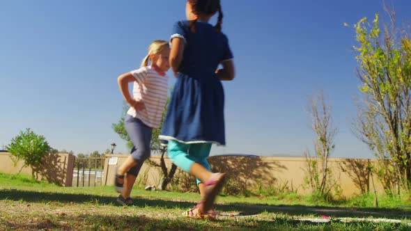 Kids playing in the playground 