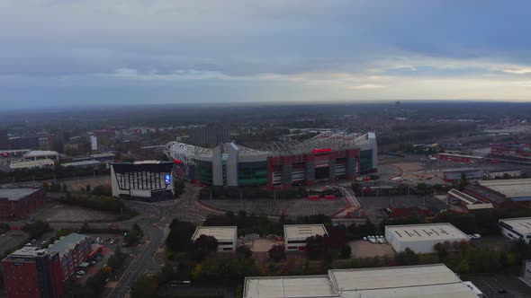 Aerial View of Iconic Manchester United Stadium in England