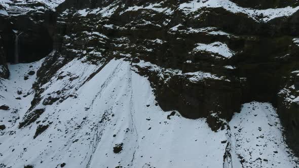 Aerial View of the Glaciers and Snowy Mountains in Iceland