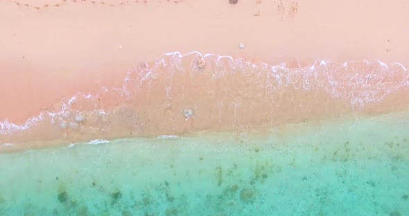 Aerial Wave In Pink Beach