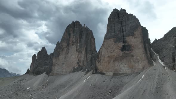 Beautiful cloudy day in Dolomites mountains