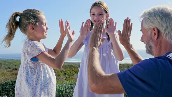 Playing clapping game