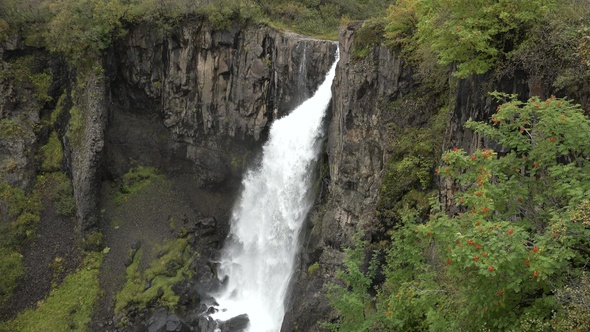 Iceland. Waterfall in the national park.