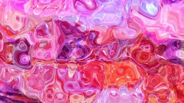 New Abstract Background Red Pink Silky Marble Liquid Animation