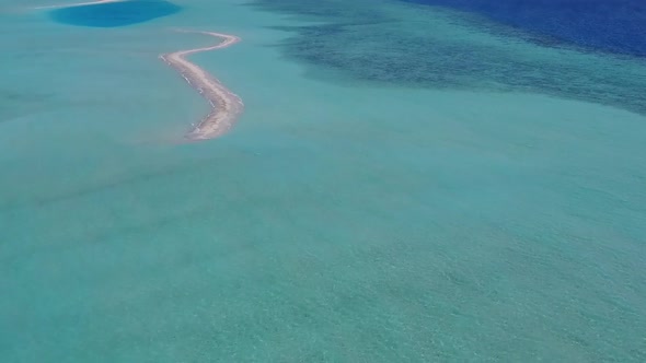 Drone view landscape of sea view beach by blue lagoon with sand background