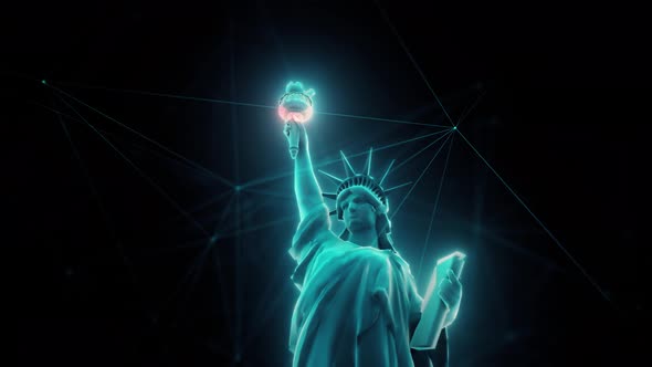 Digital Abstract Liberty Statue 4k