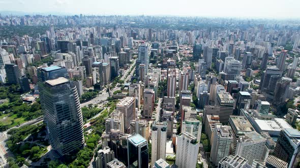 Famous Pinheiros highway road at downtown district of Sao Paulo Brazil. 