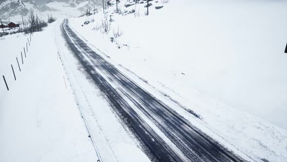 Winter Road on Lofoten Islands