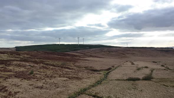 Aerial View of the Clogheravaddy Wind Farm in County Donegal - Ireland