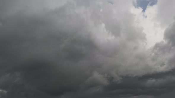 Time Lapse Footage of Fast Moving Dark Clouds Forming on Stormy Sky Before Thunderstorm