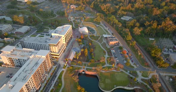 5k High Aerial Video Cascades Park Tallahassee Fl Usa