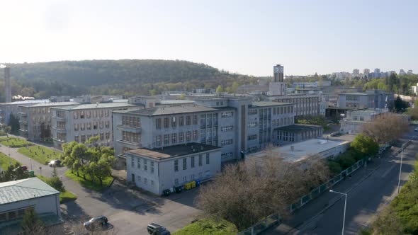 Buildings of the Thomayer University Hospital in Prague on a sunny day.