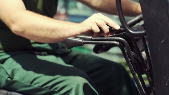 Man Working On A Loader. Close-up.