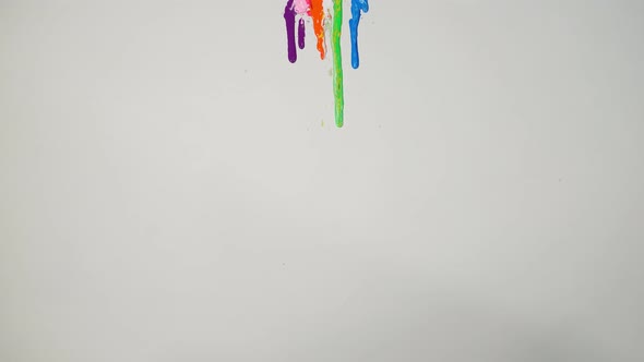 The Paint Drips Onto The White Background